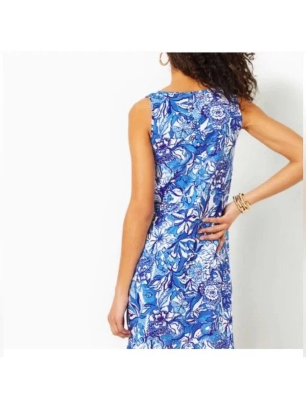 Lilly Pulitzer Wo's Blue Lela Henley Tang Flocking Fabulous Tank Dress Sz S 2785 - Picture 8 of 15